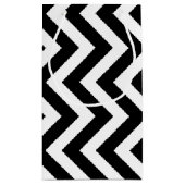 Zwart-wit Grote Grootte Verticale Chevron Klein Cadeauzakje (Achterkant)