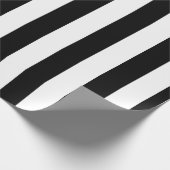 Zwart-wit Grote Grootte Verticale Strepen Cadeaupapier (Hoek)