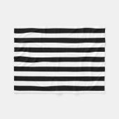 Zwart-wit Grote Grootte Verticale Strepen Fleece Deken (Voorkant (Horizontaal))