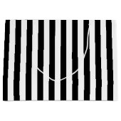 Zwart-wit Grote Grootte Verticale Strepen Groot Cadeauzakje (Voorkant)