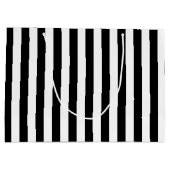 Zwart-wit Grote Grootte Verticale Strepen Groot Cadeauzakje (Achterkant)