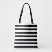 Zwart-wit grote horizontale strepen patroon tote bag