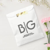 Zwart-wit grote initialen bedankzakje (Gezegeld)