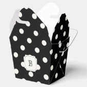 Zwart & Wit Grote Polka Dots Chique Monogram Party Bedankdoosjes (Geopend)