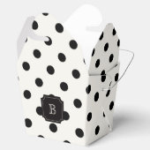 Zwart & Wit Grote Polka Dots Chique Monogram Party Bedankdoosjes (Geopend)