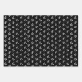 Zwart-wit grote sneeuwvlokken inpakpapier vel (Voorkant 3)