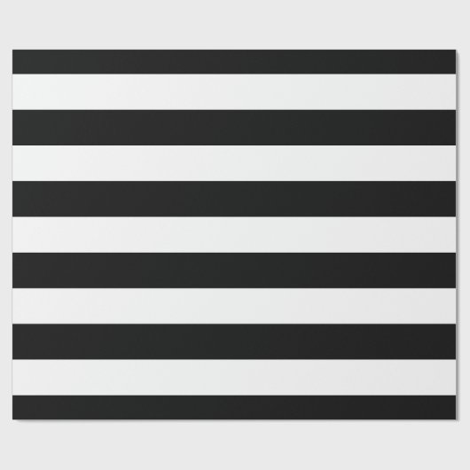 Zwart-wit grote streep |  cadeaupapier (Vlak)