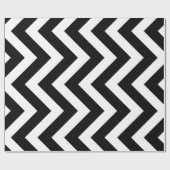 Zwart-wit Grote Verticale Chevron Stripes Cadeaupapier (Vlak)