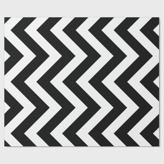 Zwart-wit Grote Verticale Chevron Stripes Cadeaupapier (Vlak)