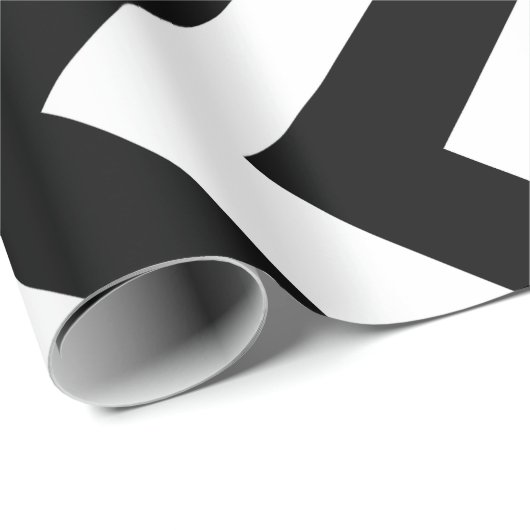 Zwart-wit Grote Verticale Chevron Stripes Cadeaupapier (Rol Hoek)