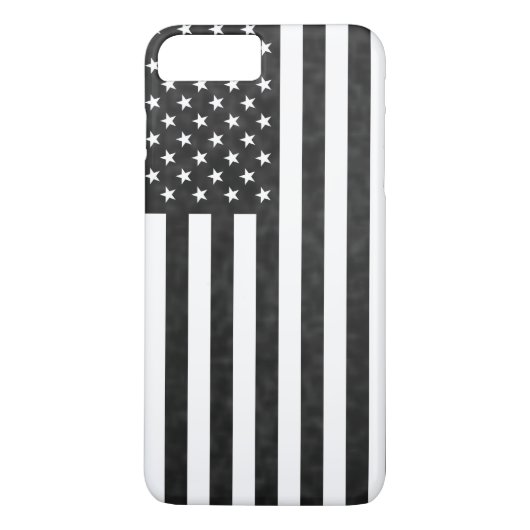 Zwart-wit grunge  Amerikaanse vlag 7 Plu Case-Mate iPhone Case (Achterkant)