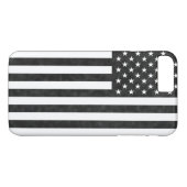 Zwart-wit grunge  Amerikaanse vlag 7 Plu Case-Mate iPhone Case (Achterkant (Horizontaal))