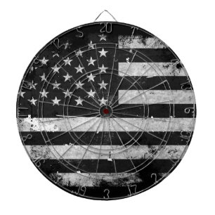 Zwart-wit Grunge Amerikaanse Vlag Dartbord