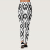 Zwart-wit Grunge Harlekijnpatroon Leggings (Achterkant)