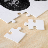 Zwart-wit Grunge Hondenpootafdruk Legpuzzel (Zijkant)