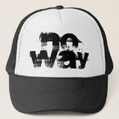 zwart-wit grunge NO WAY belettering | Trucker Pet (Voorkant)