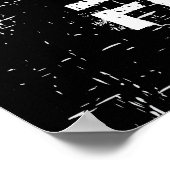 Zwart wit grunge paard hoofd dier poster (Hoek)