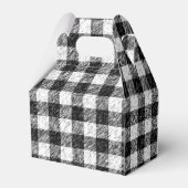 Zwart & Wit Grunge Plaid Checker Party Favor Box Bedankdoosjes (Achterkant)