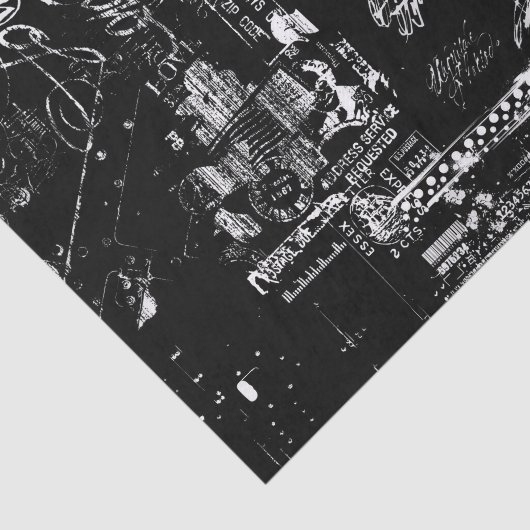 Zwart-wit grunge Tissue Paper Tissuepapier (Detail)