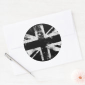 Zwart-wit Grunge UK Ronde Sticker (Envelop)