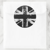 Zwart-wit Grunge UK Ronde Sticker (Tas)