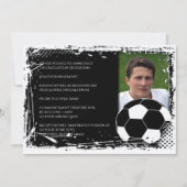 Zwart-wit Grunge Voetbal Afstuderen Kaart (Voorkant)