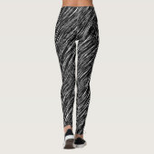 Zwart-wit grungepatroon leggings (Achterkant)