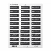 Zwart & Wit Gym Trainer Retouradreslabel Etiket (Full Sheet)