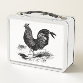  zwart wit haan lunchbox (Achterkant)