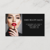 Zwart-wit haar make-up Visitekaartje (Achterkant)