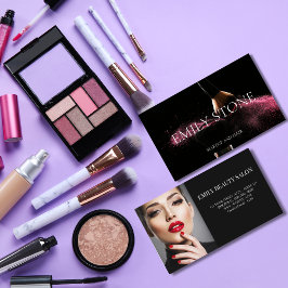 Zwart-wit haar make-up Visitekaartje