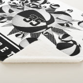 zwart wit haar sportruimte basketballen sterren sherpa deken (3/4)