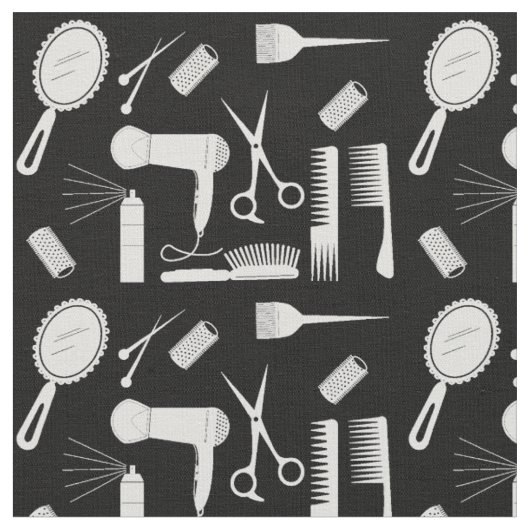 Zwart-wit haarstylist patroon stof (Close Up)