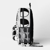 Zwart-wit halfcirkel geometrisch patroon bedrukte rugzak (Rechts)