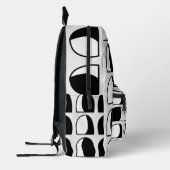 Zwart-wit halfcirkel geometrisch patroon bedrukte rugzak (Links)