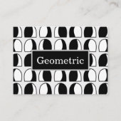 Zwart-wit halfcirkel geometrisch patroon visitekaartje (Voorkant)