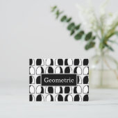 Zwart-wit halfcirkel geometrisch patroon visitekaartje (Staand voorkant)