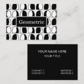 Zwart-wit halfcirkel geometrisch patroon visitekaartje (Voorkant / Achterkant)