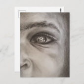 Zwart-wit halfvlak portret, dramatisch elegant briefkaart (Voorkant / Achterkant)