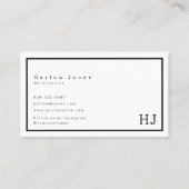 Zwart-wit Hallo prachtige schoonheidsminimalist Visitekaartje (Achterkant)