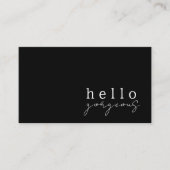 Zwart-wit Hallo prachtige schoonheidsminimalist Visitekaartje (Voorkant)