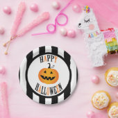 Zwart-wit Halloween 7" Papieren Bord (Feest)