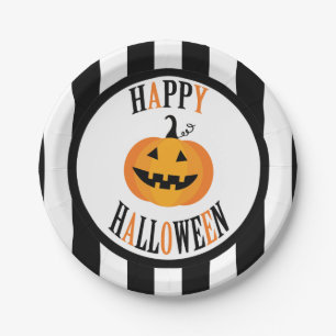 Zwart-wit Halloween 7" Papieren Bord