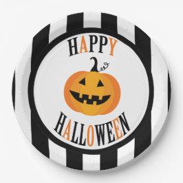 Zwart-wit Halloween 9" papier bord