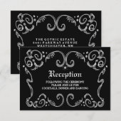 Zwart-wit halloween bruiloft 3,5x5 Opvang Kaart (Voorkant / Achterkant)