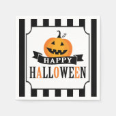 Zwart-wit Halloween cocktail servet (Voorkant)