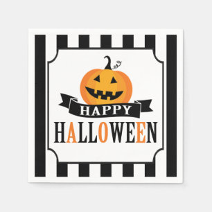 Zwart-wit Halloween cocktail servet