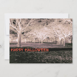 Zwart-wit Halloween-feest enge Bossen Kaart