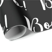 Zwart-wit Halloween Ghost Boo Patroon Cadeaupapier (Rol Hoek)