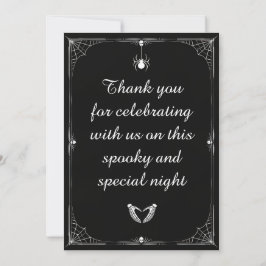 Zwart-wit Halloween Gothic bruiloft uitnodiging